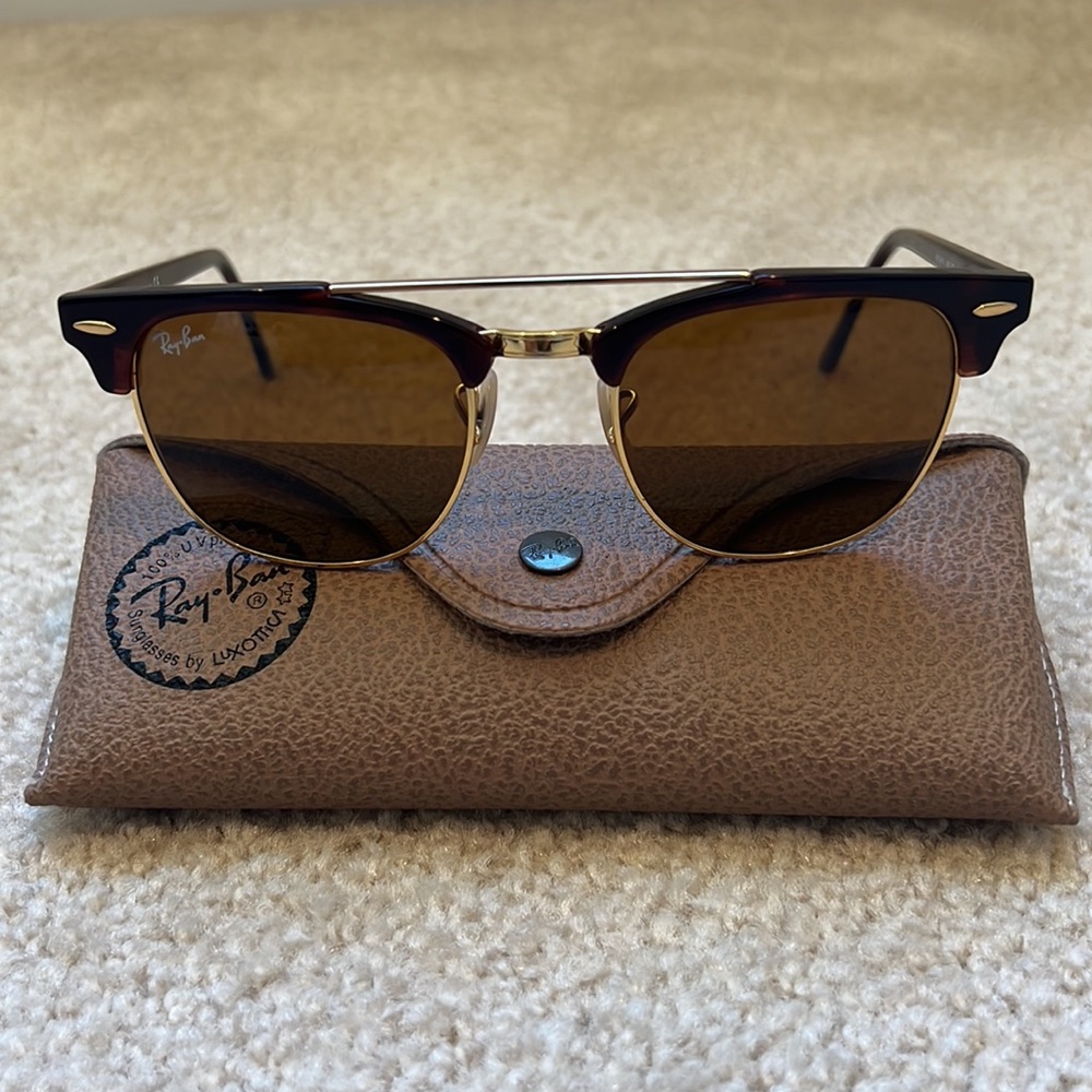 Ray-Ban clubmaster double bridge sunglasses excellent condition with case
